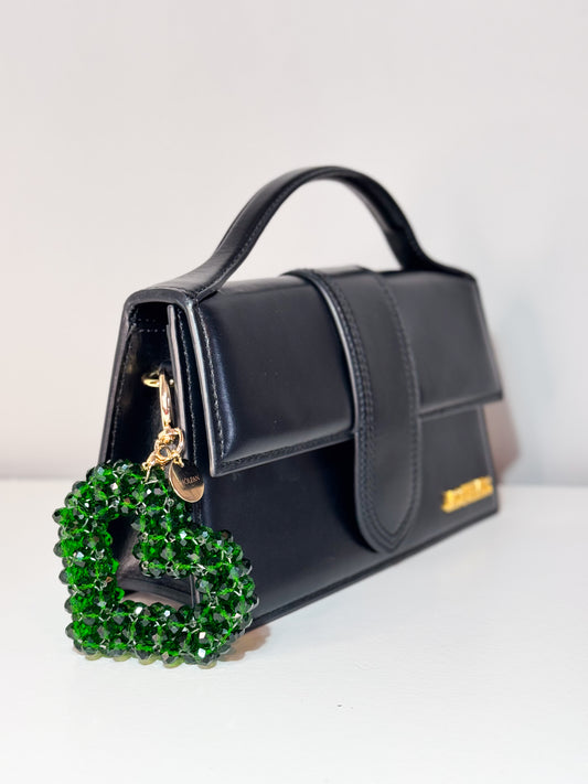 Green Heart Beaded Charm