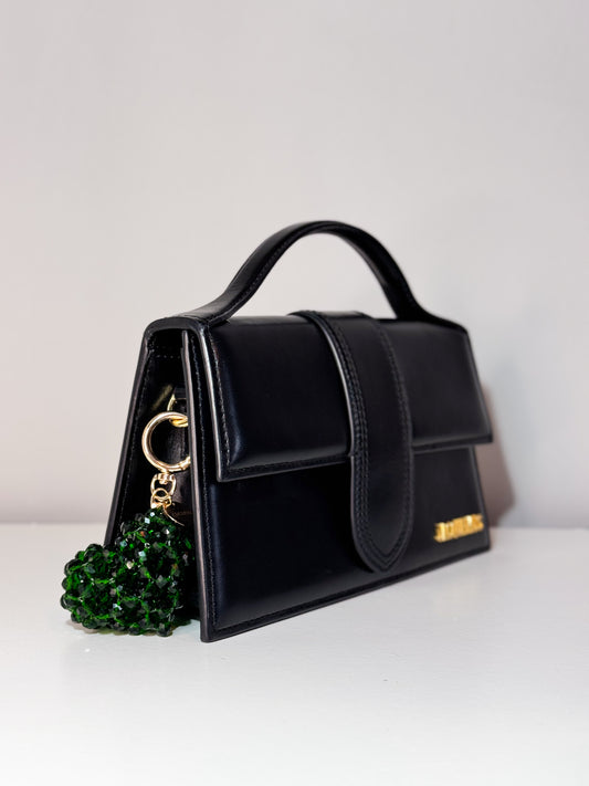 Emerald 3D Heart Beaded Charm