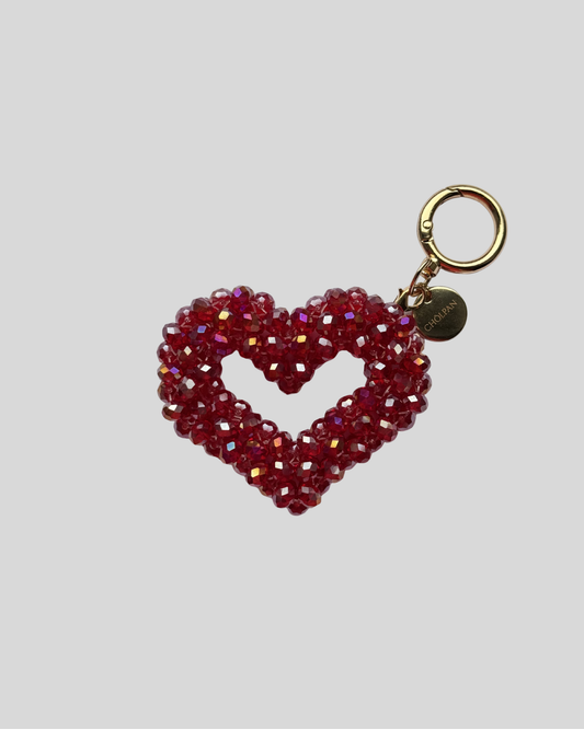Red Heart Beaded Charme