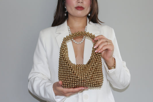 Helius Gold Beaded Handbag